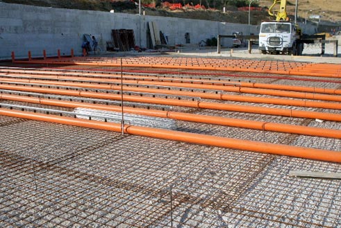 Platea insufflata per l'area di maturazione o "curing"