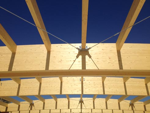 Particolare della copertura in fase costruzione