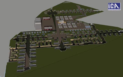 Rendering in 3D - Progetto costruzione e gestione nuovo Cimitero di Siracusa (SR - Sicilia)