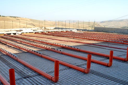 Platea insufflata per area di maturazione del compost (curing)