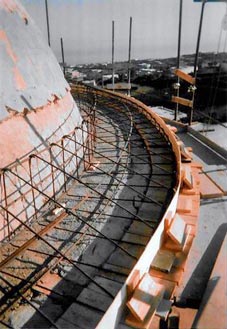Realizzazione cordolo in CLS armato alla base della cupola